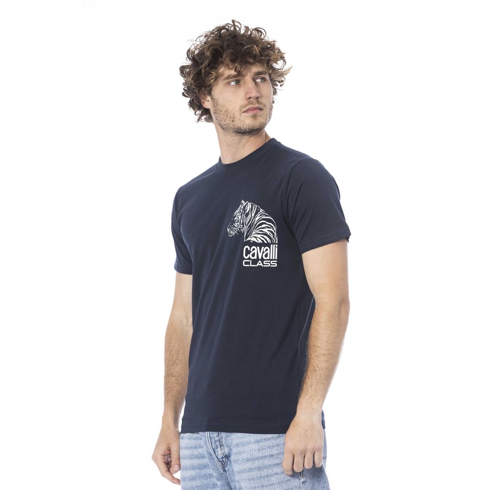 Cavalli Class Blau Baumwolle Männer T-Shirt