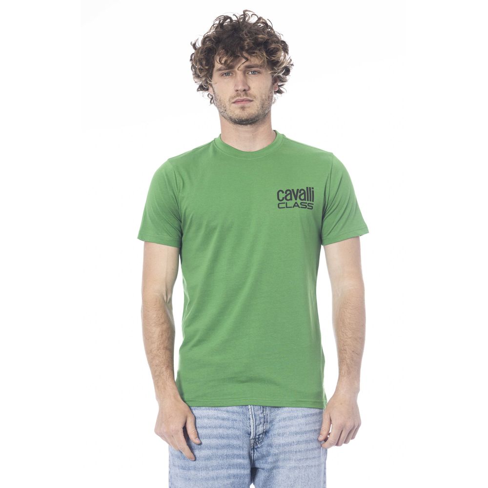 Cavalli Class Grünes Baumwolle Männer T-Shirt