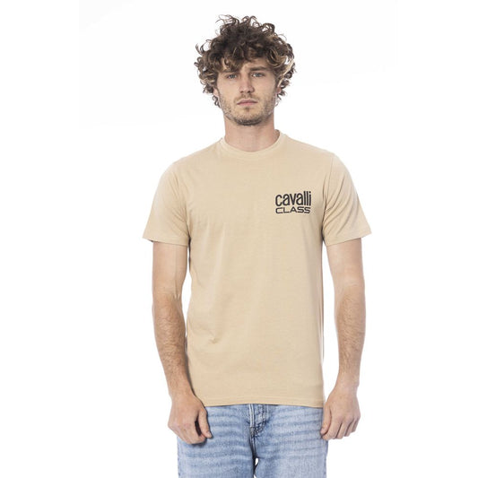 Cavalli Class Beige Baumwolle Männer T-Shirt