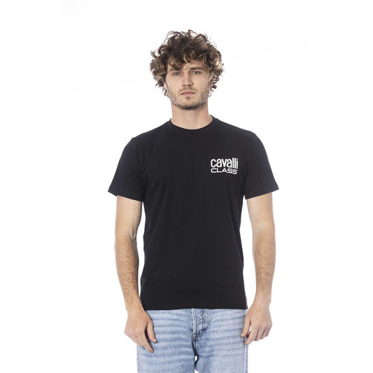 Cavalli Class Schwarzes Baumwolle Männer T-Shirt