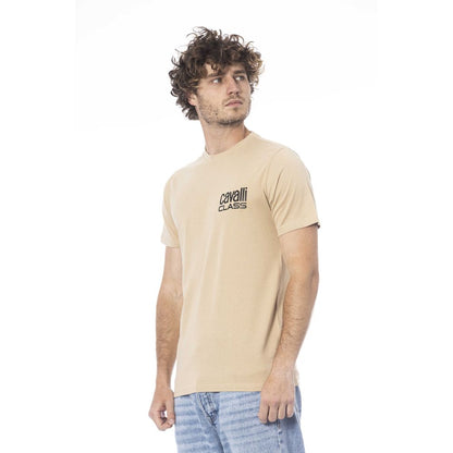 Cavalli Class Beige Baumwolle Männer T-Shirt