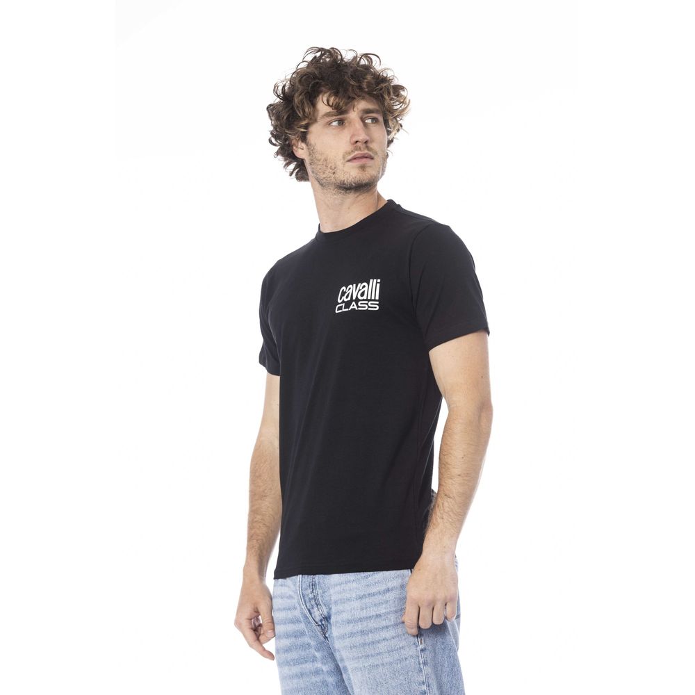 Cavalli Class Schwarzes Baumwolle Männer T-Shirt