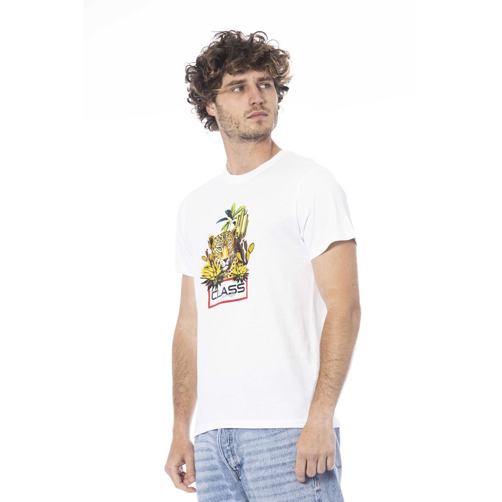 Cavalli Class Weißes Baumwolle Männer T-Shirt