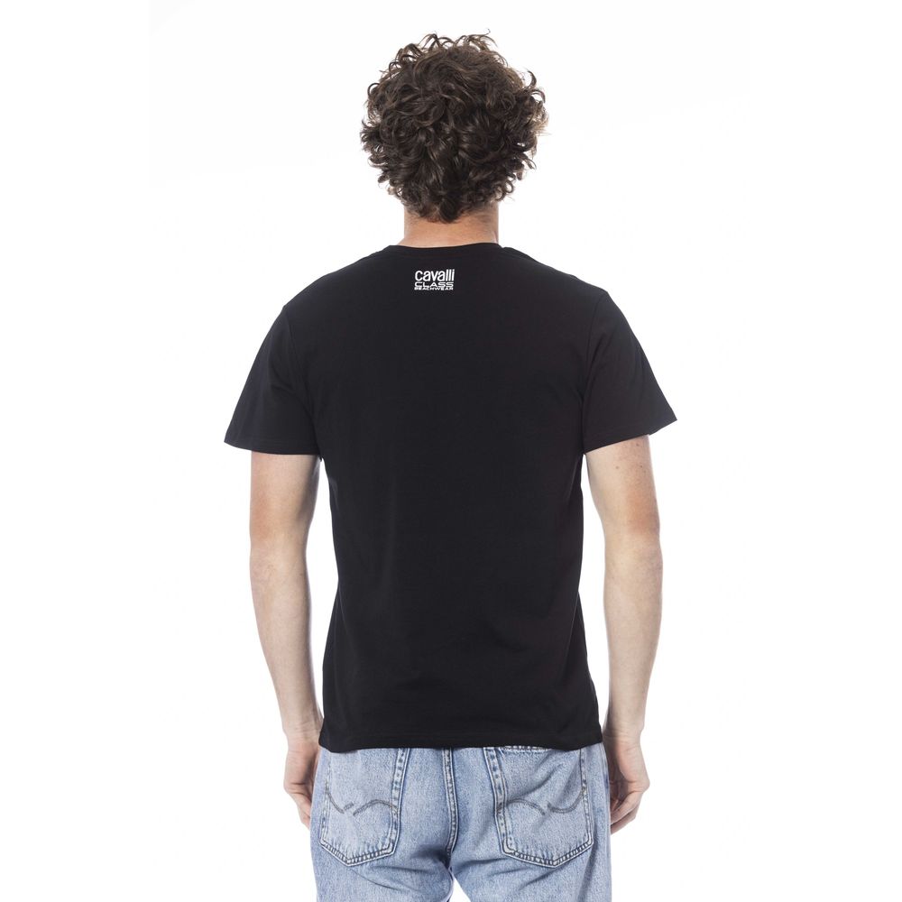 Cavalli Class Schwarzes Baumwolle Männer T-Shirt