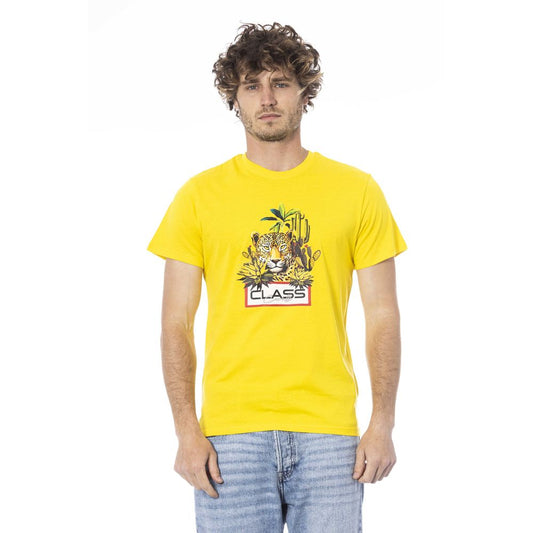 Cavalli Class Gelbes Baumwolle Männer T-Shirt