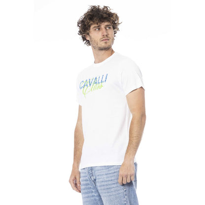 Cavalli Class Weißes Baumwolle Männer T-Shirt