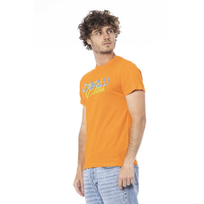 Cavalli Class "Orangefarbenes Baumwoll-T-Shirt für Männer"