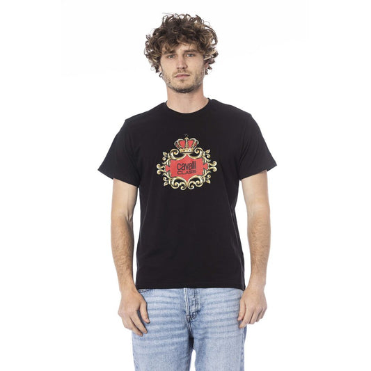 Cavalli Class Schwarzes Baumwolle Männer T-Shirt