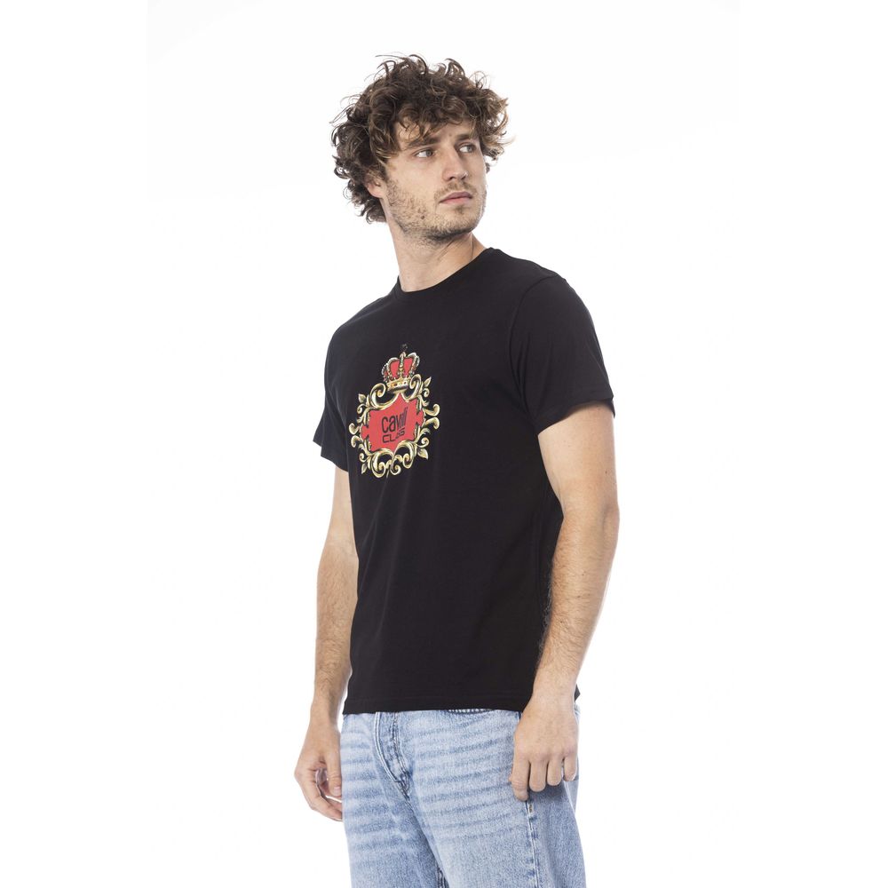 Cavalli Class Schwarzes Baumwolle Männer T-Shirt