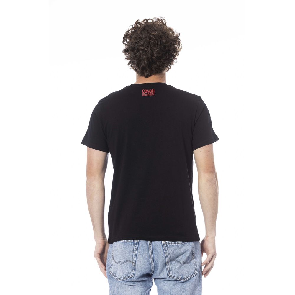 Cavalli Class Schwarzes Baumwolle Männer T-Shirt