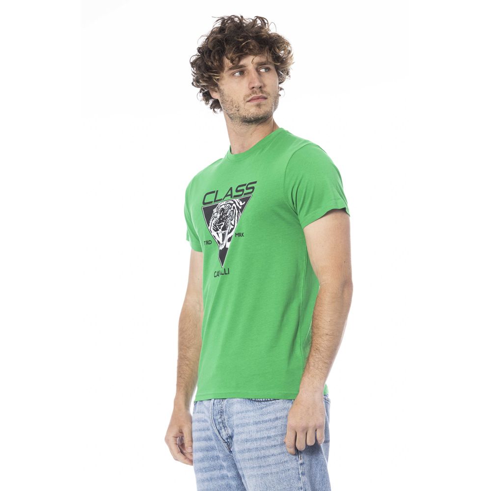 Cavalli Class Grünes Baumwolle Männer T-Shirt