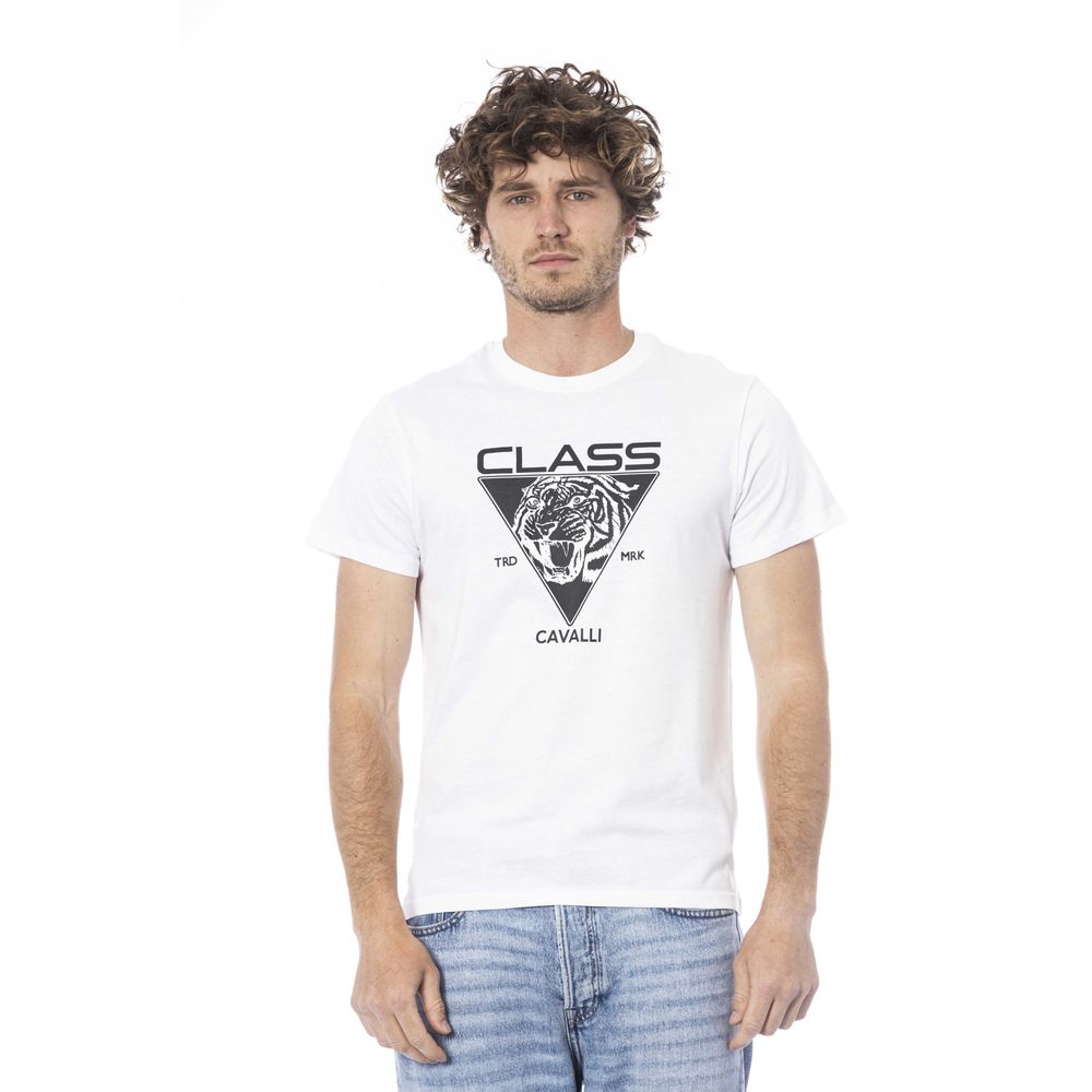 Cavalli Class Weißes Baumwolle Männer T-Shirt