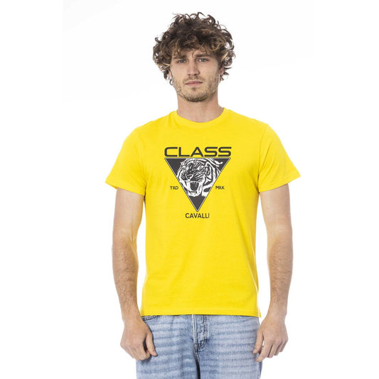 Cavalli Class Gelbes Baumwolle Männer T-Shirt