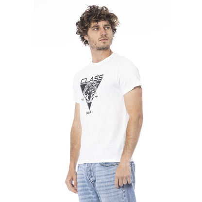 Cavalli Class Weißes Baumwolle Männer T-Shirt