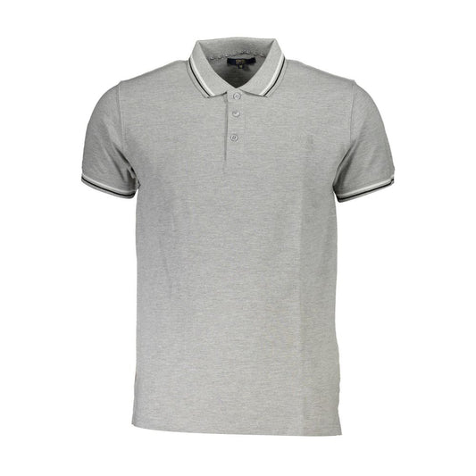 Cavalli Class Graues Baumwoll-Poloshirt