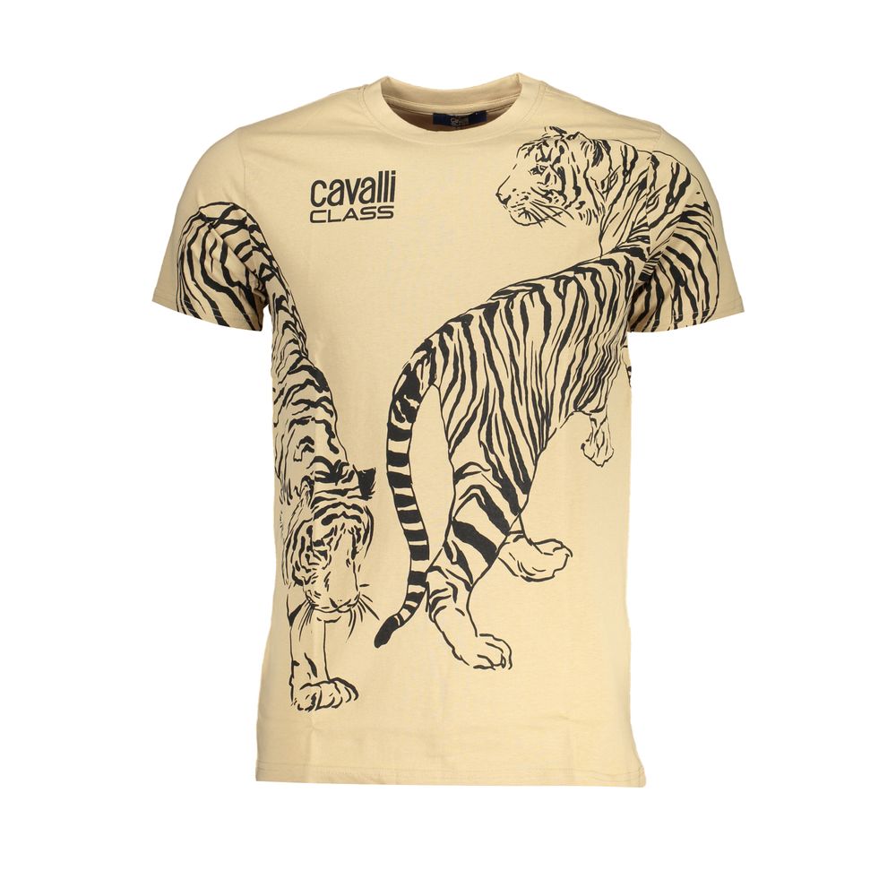 Cavalli Class T-Shirt aus beiger Baumwolle