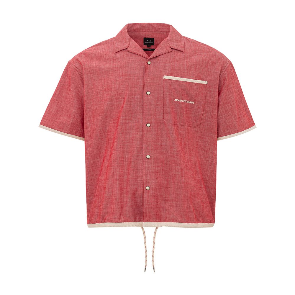 Armani Exchange Crimson Cotton Classic Herrenhemd