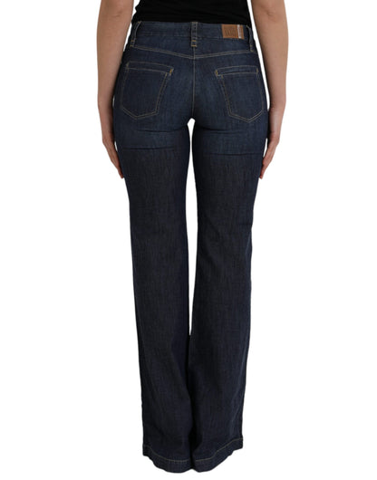 PLEIN SUD Dunkelblaue Bootcut Denim-Jeans aus Baumwolle