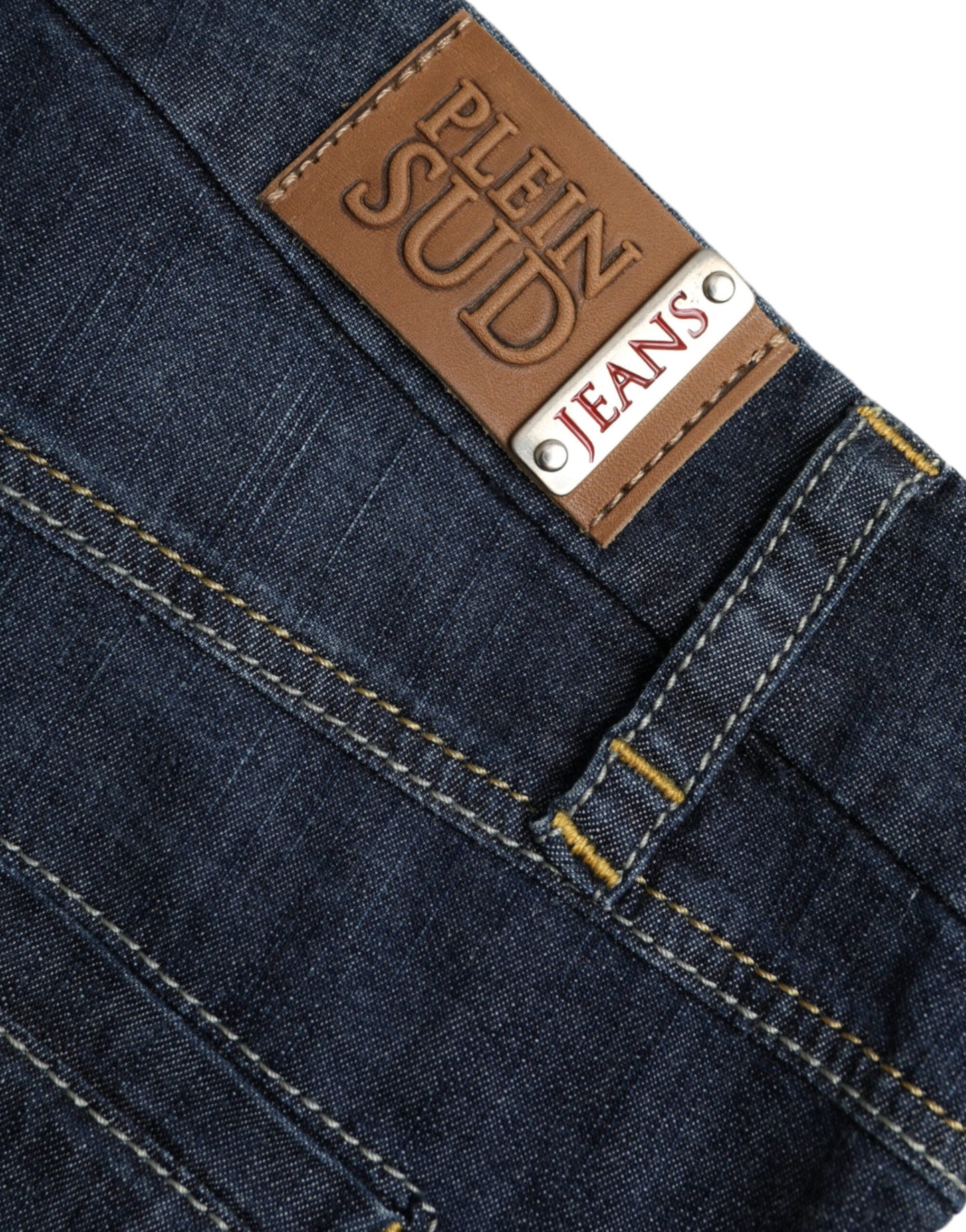 PLEIN SUD Dunkelblaue Bootcut Denim-Jeans aus Baumwolle