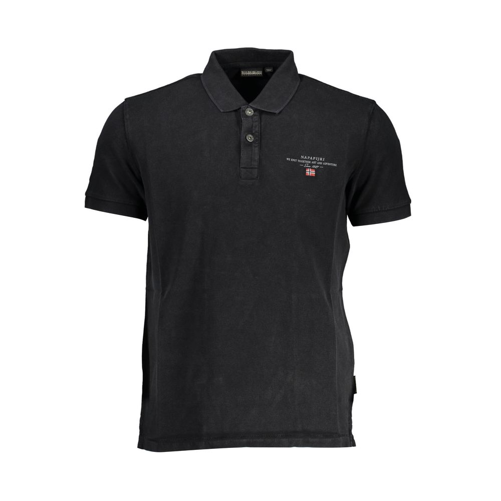 Napapijri Schwarzes Baumwoll-Poloshirt für Männer