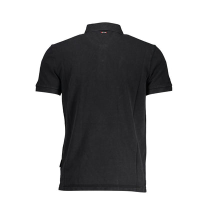 Napapijri Schwarzes Baumwoll-Poloshirt für Männer