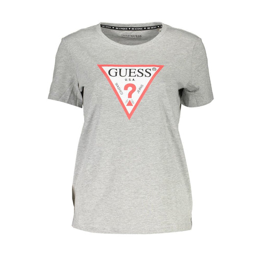 Guess Jeans Graues Baumwoll-T-Shirt für Frauen