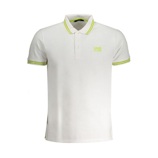 Cavalli Class Weißes Baumwoll-Poloshirt