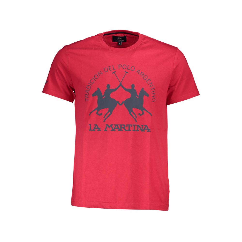 La Martina Rotes Baumwolle Männer T-Shirt