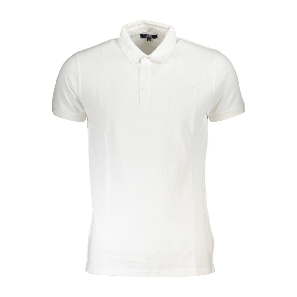 Cavalli Class Weißes Baumwoll-Poloshirt