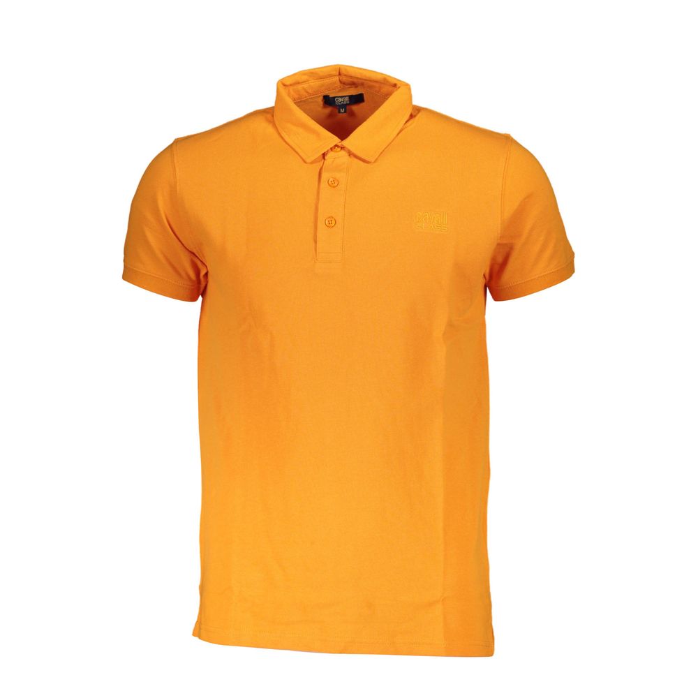 Cavalli Class Orangefarbenes Baumwoll-Poloshirt