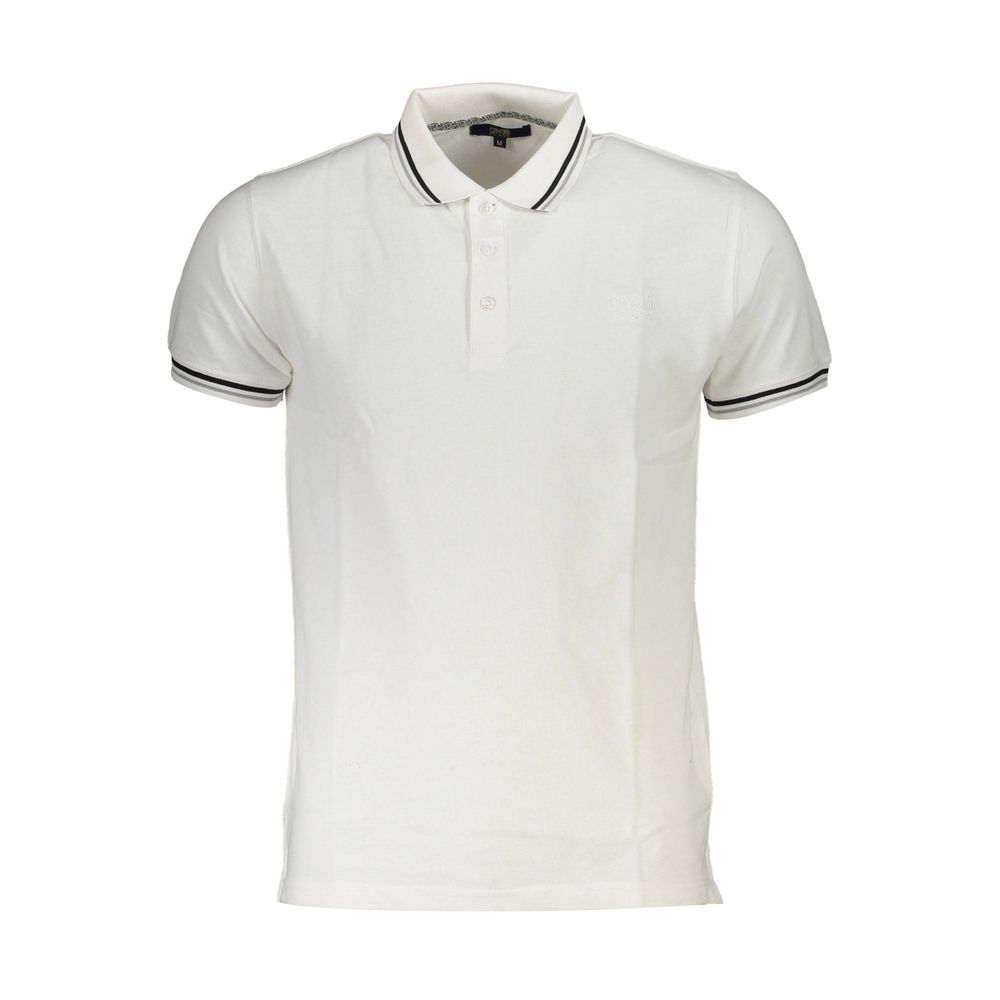 Cavalli Class Weißes Baumwoll-Poloshirt