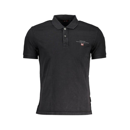 Napapijri Schwarzes Baumwoll-Poloshirt für Männer