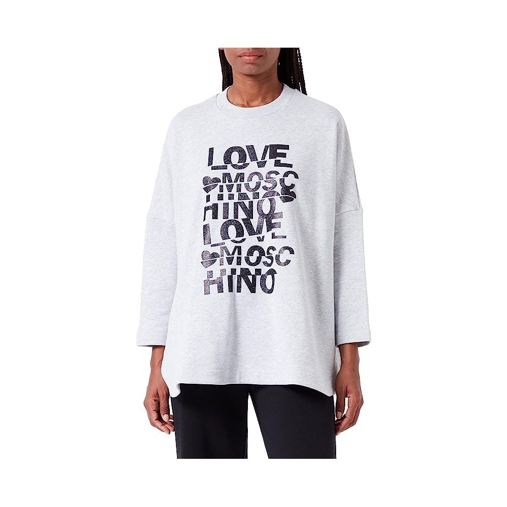 Love Moschino Schickes Sweatshirt mit Glitzerdruck in Übergröße