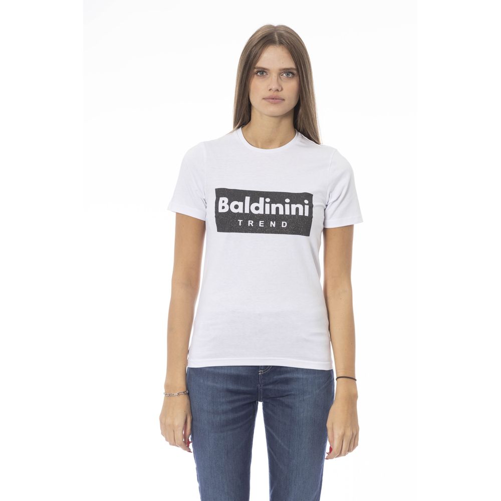 Baldinini Trend Weißes Baumwoll-T-Shirt für Frauen