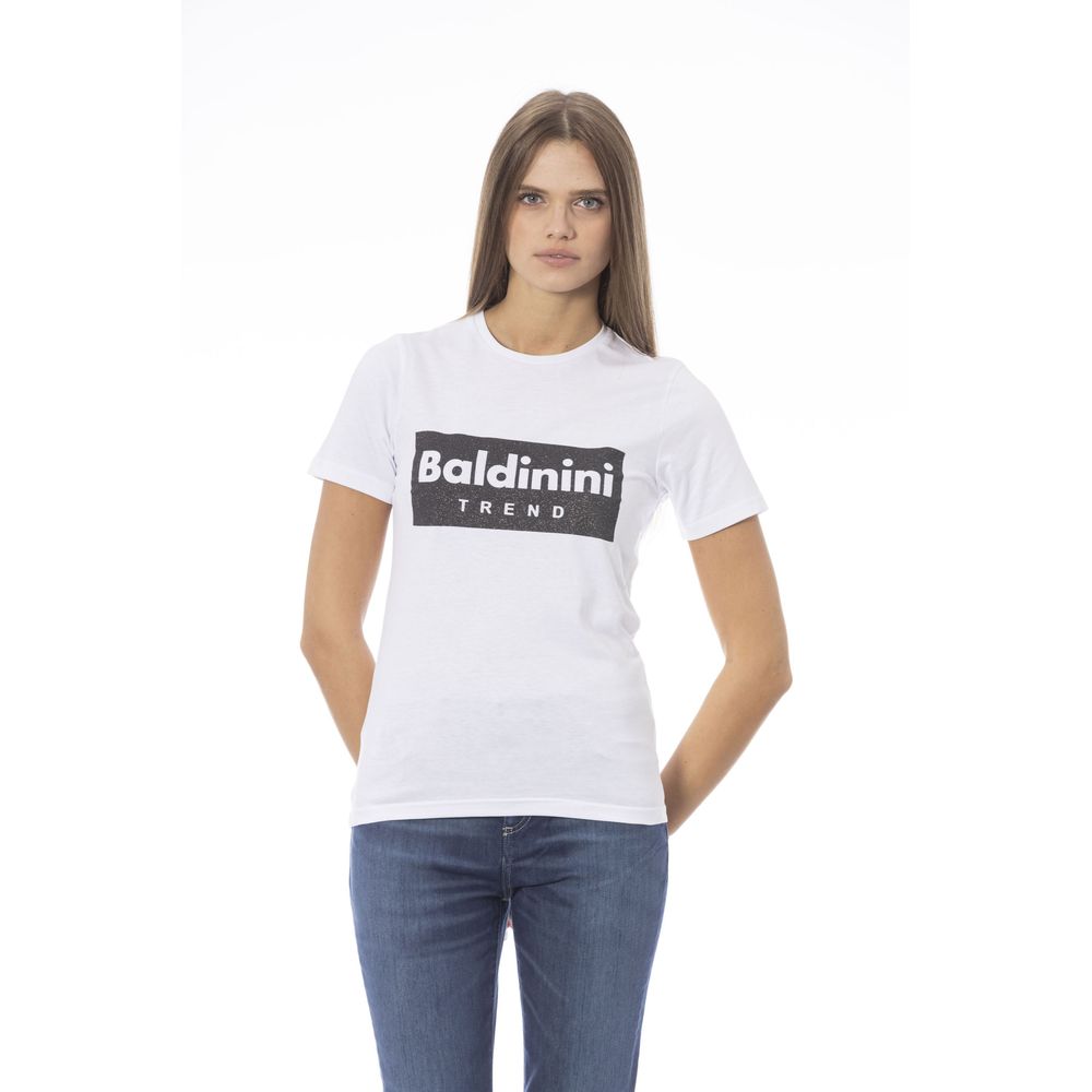 Baldinini Trend Weißes Baumwoll-T-Shirt für Frauen