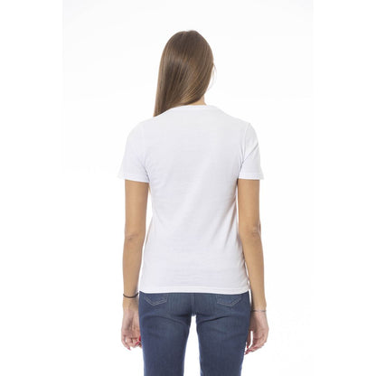 Baldinini Trend Weißes Baumwoll-T-Shirt für Frauen