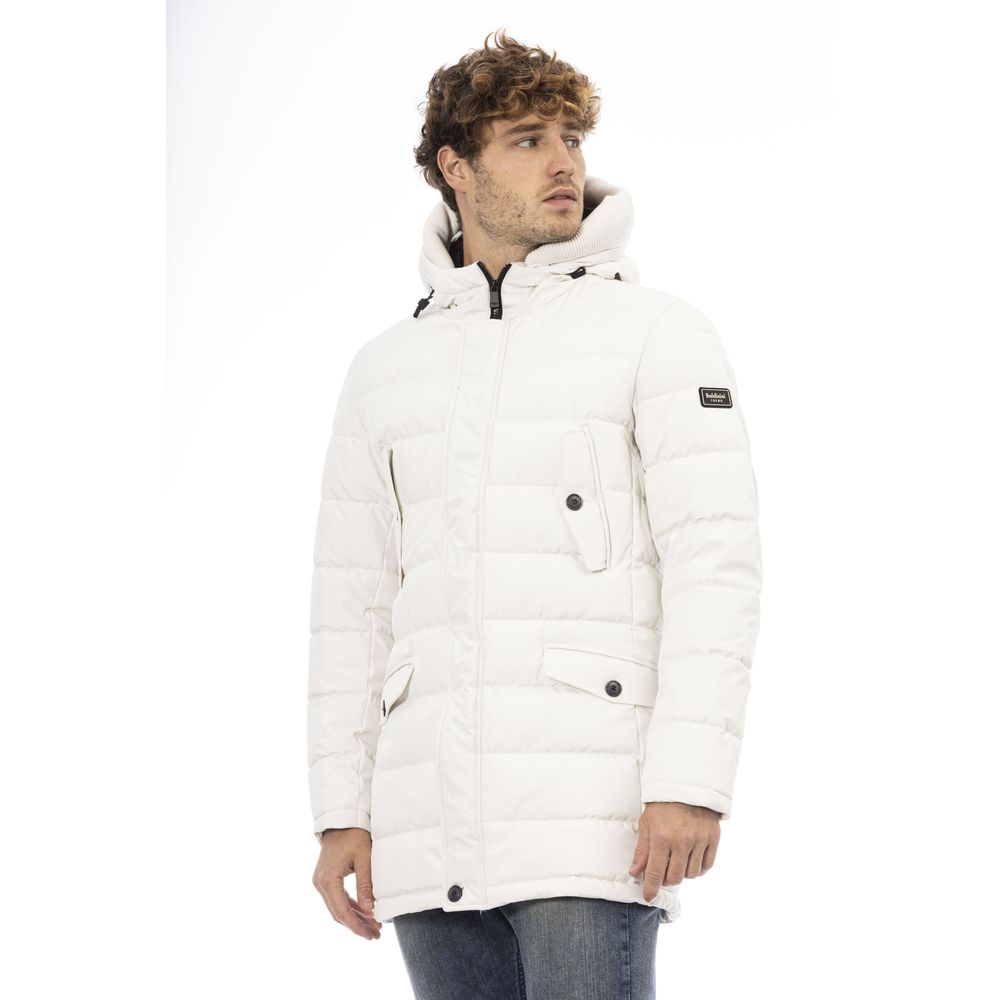 Baldinini Trend Weiße Polyester Herren-Kapuzenjacke