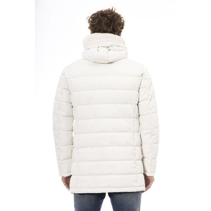 Baldinini Trend Weiße Polyester Herren-Kapuzenjacke