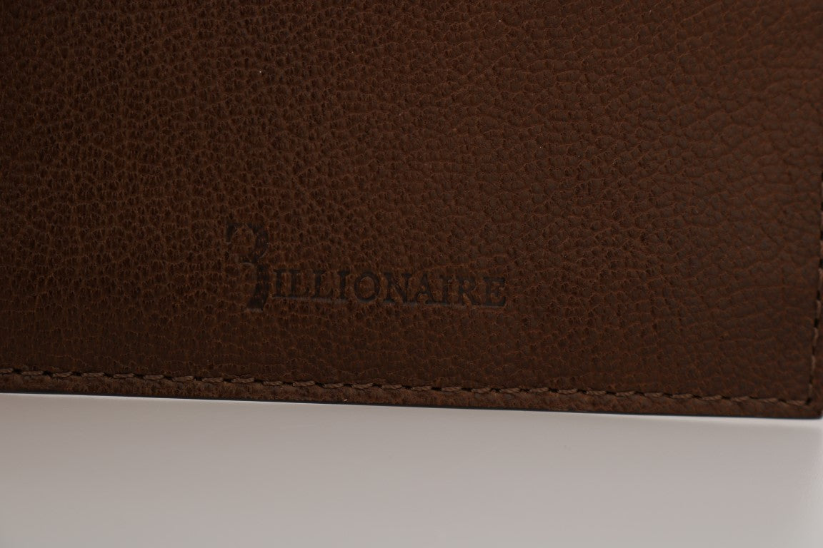 Billionaire Italian Couture Elegante Herrengeldbörse aus Leder in Braun