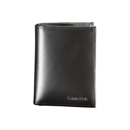 Calvin Klein Schwarzes Leder Portemonnaie