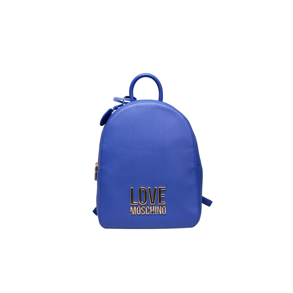 Love Moschino Blauer Polyethylen-Rucksack für Frauen