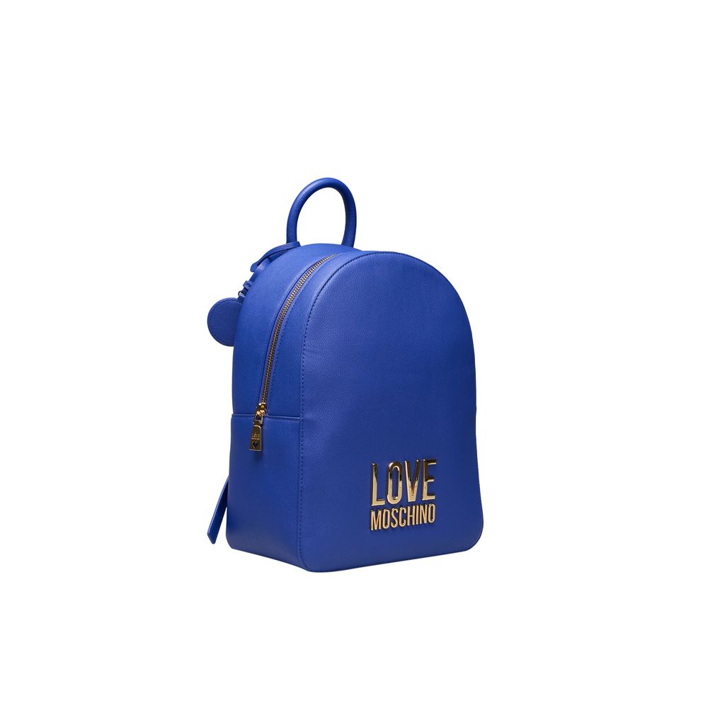 Love Moschino Blauer Polyethylen-Rucksack für Frauen