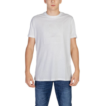 Armani Exchange T-Shirt aus cremefarbener Baumwolle