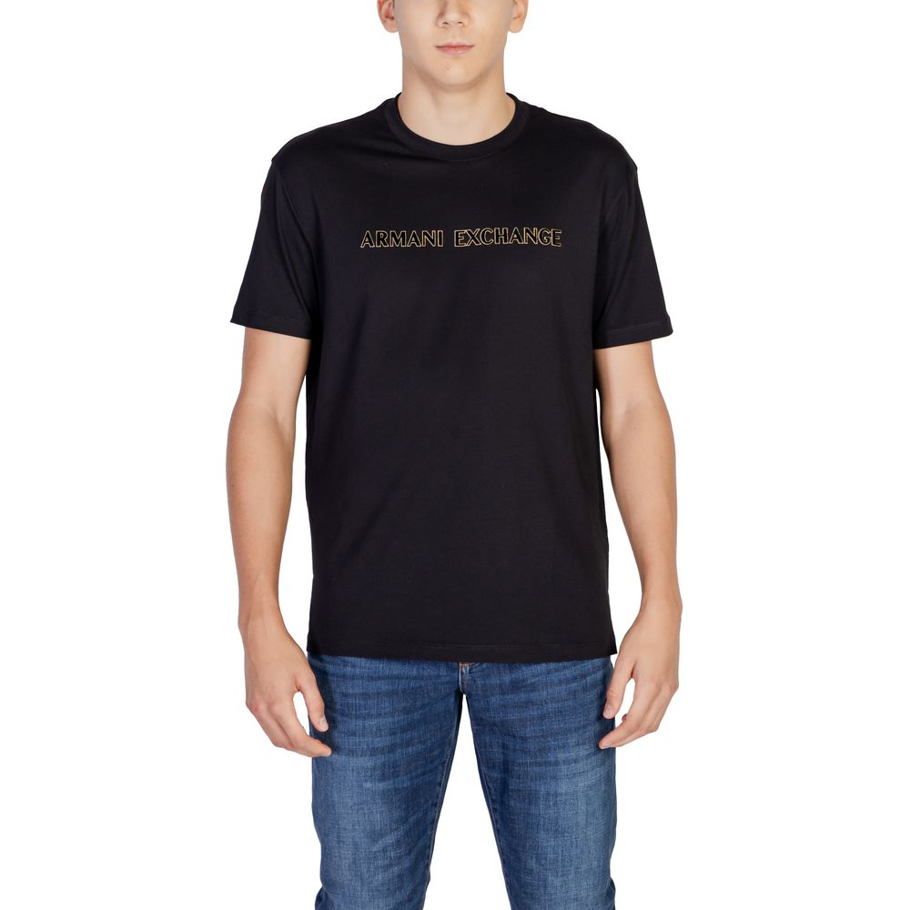 Armani Exchange Schwarzes T-Shirt aus Baumwolle