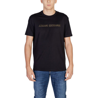 Armani Exchange Schwarzes T-Shirt aus Baumwolle