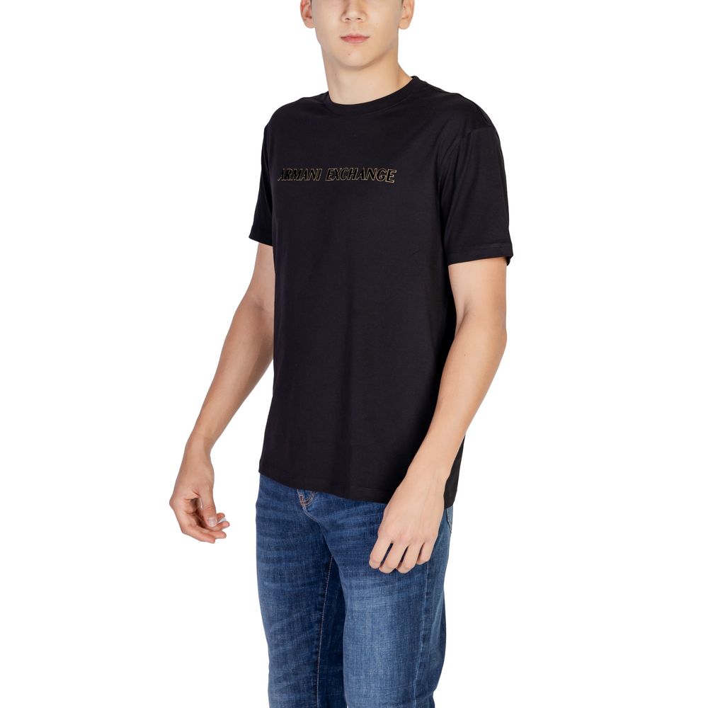 Armani Exchange Schwarzes T-Shirt aus Baumwolle