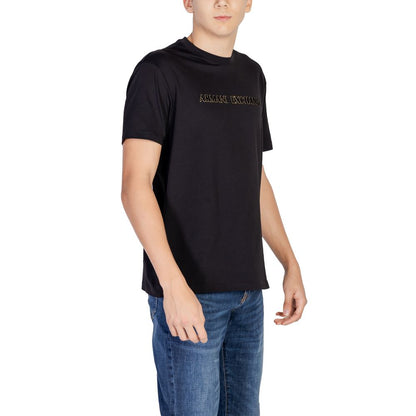 Armani Exchange Schwarzes T-Shirt aus Baumwolle