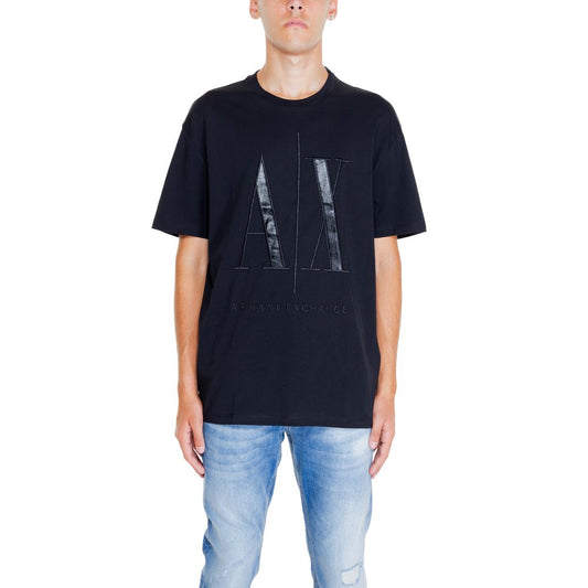 Armani Exchange Schwarzes T-Shirt aus Baumwolle