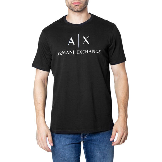 Armani Exchange Schwarzes T-Shirt aus Baumwolle