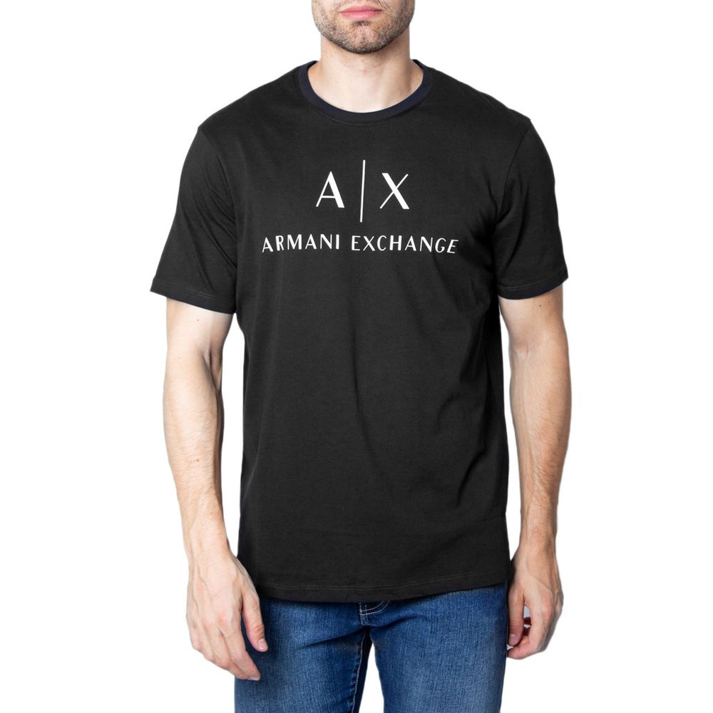 Armani Exchange Schwarzes T-Shirt aus Baumwolle